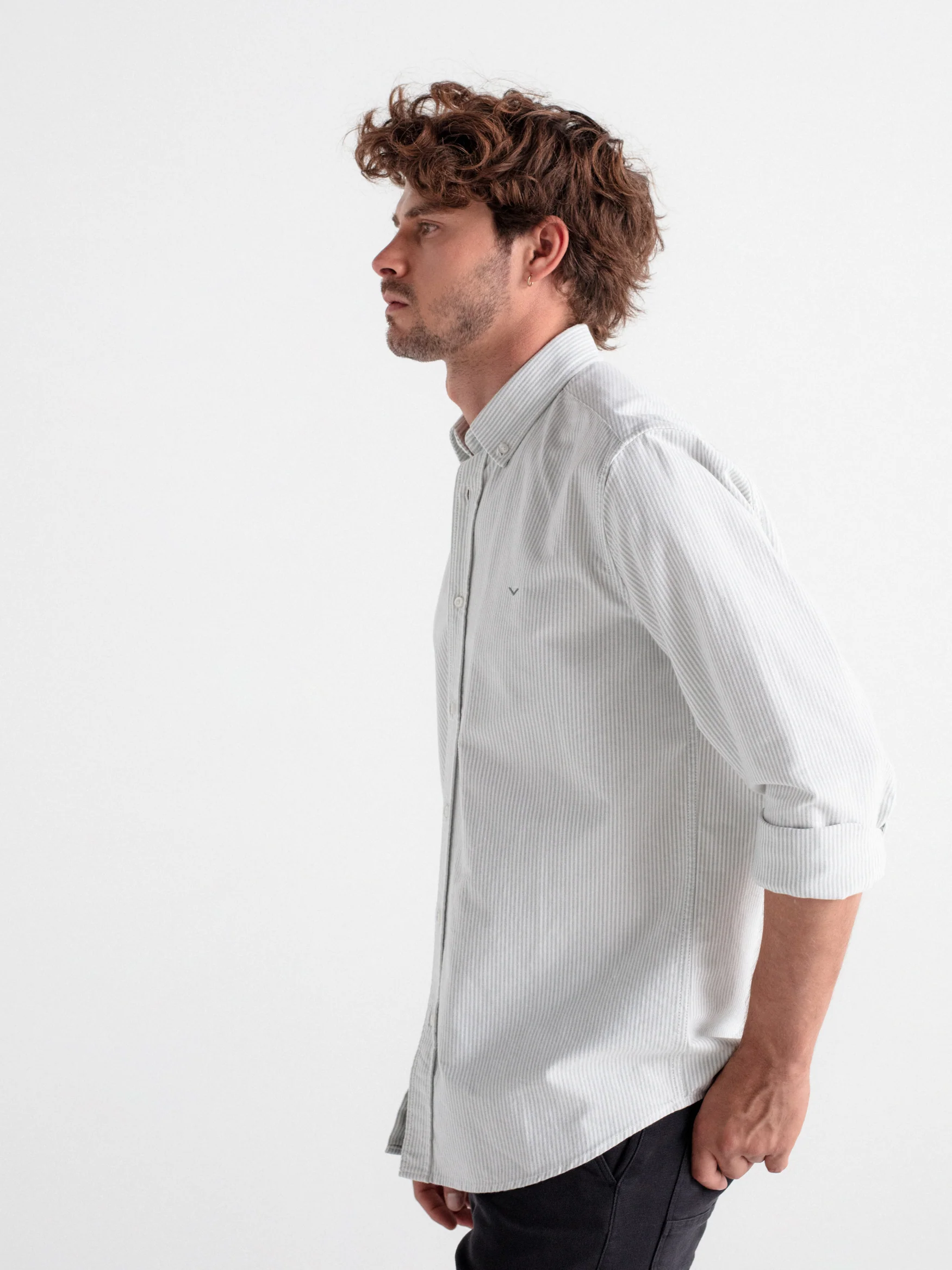 Camisa regular oxford rayas - Image 5